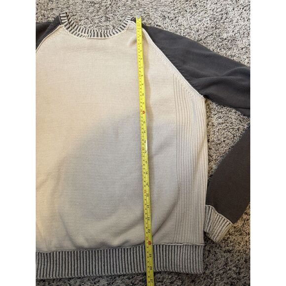 Calvin Klein Jeans Men’s XL Colorblock Crewneck Sweater - Beige and Brown - Picture 7 of 7